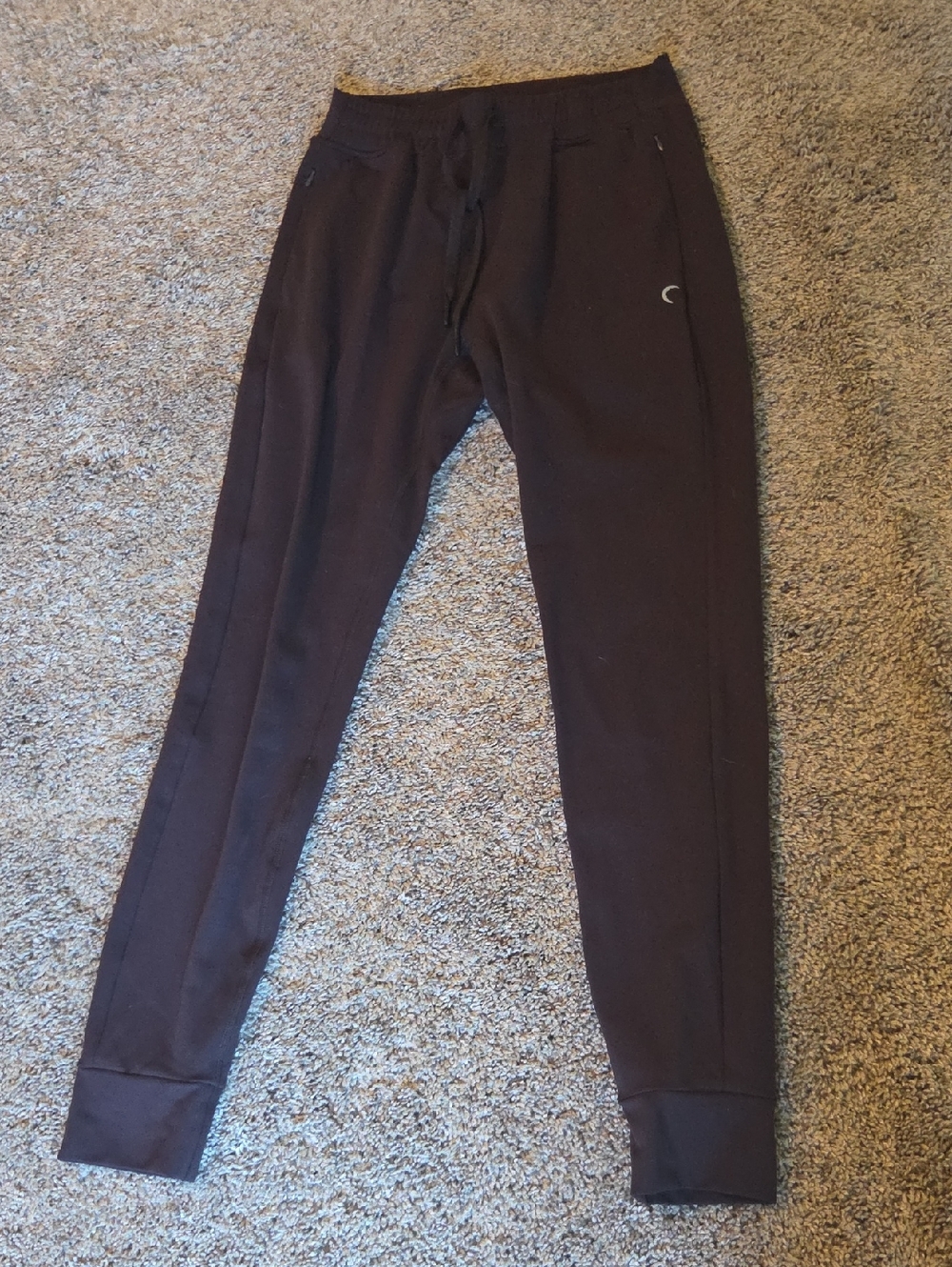 ZYIA Womens Dark Briwn Fitted Joggers with Drawstring and Cuff